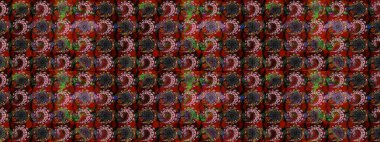 Hediye ambalaj kağıdı, tebrik kartları, posterler ve pankart tasarımı. Raster düz çiçek çizim deseni. Kahverengi ve siyah renkte çiçekler.