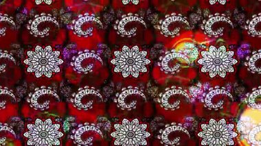 Renkli unsurlarla hareketli arka plan görüntüleri. Çiçekler. Eski model. Bayrak tarzı. Video kaydı. Şablon. Döngü. Kusursuz.. 