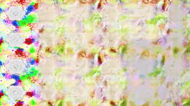 Renkli unsurlarla hareketli arka plan görüntüleri. Çiçekler. Eski model. Bayrak tarzı. Video kaydı. Şablon. Döngü. Kusursuz.. 