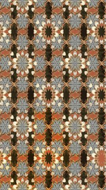 Raster illüstrasyonundaki çiçek desenli çizim. Suluboya tarzında kahverengi ve gri renkte çiçekler.