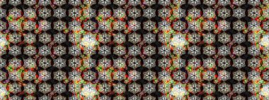 Renkli Bahar Teması eskiz kalıbı. Siyah ve gri renkli çiçekler. Düz Çiçek Elementleri Tasarımı. Raster illüstrasyonunda çiçek deseni çizimi.