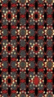 Çiçek arkaplan. - Siyah ve kırmızı çiçekler. Çiçek kolajı. Çiçek kompozisyonu. Doğa. Raster deseni. Küçük çiçekte güzel desen var..