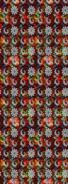 Raster illüstrasyonundaki çiçek desenli çizim. Suluboya tarzında kırmızı ve kahverengi renkte çiçekler.