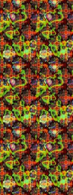 Robot resim. Motley illüstrasyonu. Küçük çiçekte güzel bir desen. Küçük renkli çiçekler. Moda baskıları için zarif bir şablon. Çiçekli yaz çiçekleri.