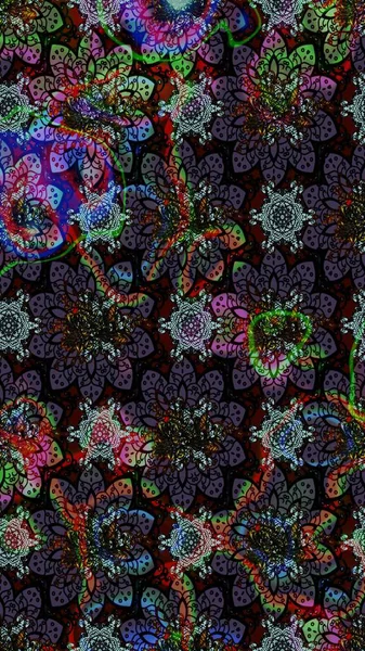 Nazik, sevimli çiçek arkaplanı. Çiçekli karalama şeklinde Raster çiçek deseni. Siyah ve gri renkte çiçekler.