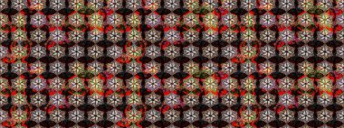 On black and brown colors. Beautiful fabric pattern. Seamless Floral Pattern in Raster illustration. Raster illustration.