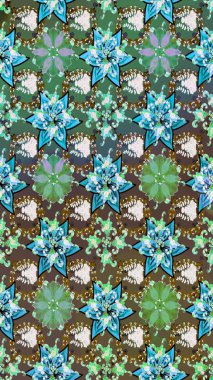 Çiçek deseni. Renkli Bahar Teması eskiz kalıbı. Raster güzel kumaş deseni çiziyor. Düz Çiçek Elementleri Tasarımı.