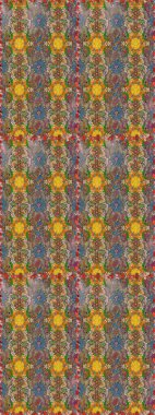 Raster illüstrasyonunda kusursuz çiçek deseni. Kahverengi ve bej renkli çiçekler.