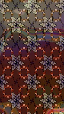 Arkaplan dokusu, duvar kağıdı, kahverengi renkli çiçek teması. Soyut etnik raster çizim kalıbı. Kabile sanatı boho baskısı, klasik çiçek arkaplanı.