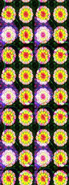 Renkli Bahar Teması eskiz kalıbı. Raster illüstrasyonu. Çiçek deseni. Chichi 'nin kumaş kalıbını çiz. Düz Çiçek Elementleri Tasarımı.