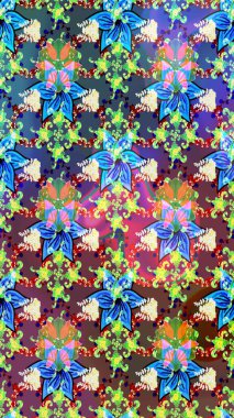 Raster güzel bir çiçek deseni çizmiş. Bahar mevsimi. Tatil havası. Nazik romantik baskı. Mavi renkte çiçekler.