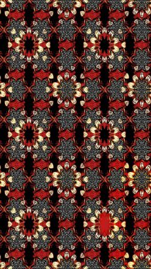 Siyah ve kırmızı üzerine çiçekler. Eskiz arkaplan modeli. Suluboya, elle çizilmiş. Raster stoku.