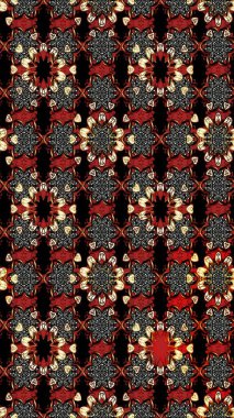 Kızılderili desenli desenli desenli şal deseni. Etnik Mandala süsü. Raster Henna dövme stili. Tekstil, tebrik kartı, boyama kitabı, telefon kılıfı baskısı için kullanılabilir.