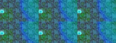 Mavi ve yeşil renkte şirin çiçekler. Küçük çiçekli basit, dikişsiz desen. Moda baskısı, albüm, ambalaj kağıdı ve duvar kağıdı için zarif dekoratif süslemeler. Raster illüstrasyonu.