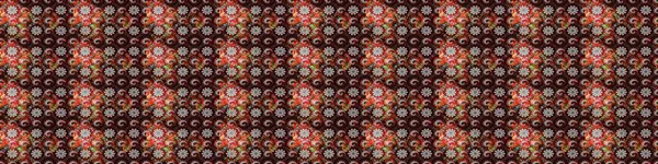 Asya tekstil tarzında. Raster illüstrasyonu. Çiçek desenli çizim. Güzel kumaş deseni. Renkli Bahar Teması eskiz kalıbı. Düz Çiçek Elementleri Tasarımı.