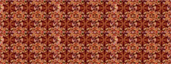 Kırmızı ve kahverengi renkte çiçekler. Raster illüstrasyonunda çiçek deseni çizimi.