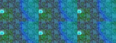 Mavi ve yeşil renkte şirin çiçekler. Küçük çiçekli basit, dikişsiz desen. Moda baskısı, albüm, ambalaj kağıdı ve duvar kağıdı için zarif dekoratif süslemeler. Raster illüstrasyonu.