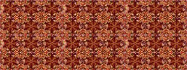 Kırmızı ve kahverengi renkte çiçekler. Raster illüstrasyonunda çiçek deseni çizimi.