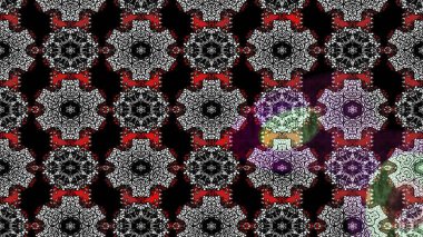 Kabile sanatı boho baskısı, klasik çiçek arkaplanı. Arkaplan dokusu, duvar kağıdı, siyah ve gri renkli çiçek teması. Soyut etnik raster çizim kalıbı.