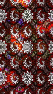 Renkli Bahar Teması eskiz kalıbı. Çiçeksel fantezi tasarımı ve parlak bir arka plan çizimi. Düz Çiçek Elementleri Tasarımı.