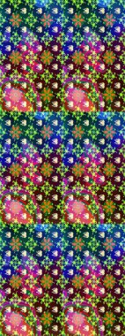 Raster pattern. Abstract flower seamless pattern background. Raster illustration. On blue and green colors. Cute Floral pattern in the small flower.