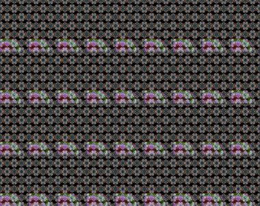 Gömlek baskısı için çiçek boyası. Siyah ve kahverengi renkte çiçekler. Çiçek eskiz kalıbı geçmişi.