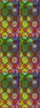 Raster deseni. Yumuşak, yeşil ve kahverengi renklerde bahar çiçekleri. Raster illüstrasyonu. Patlayan çiçekler soyut yerleştirilmiş.