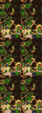 El çizimi. Raster illüstrasyonu. Çiçekli, yapraklı, çiçek desenli çizim..