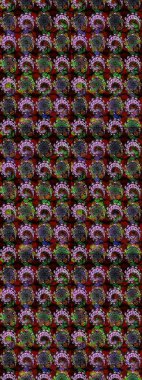 Siyah ve kahverengi renklerde. Raster illüstrasyonu. 3D çiçekler, çizim.