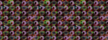 Güzel, parlak, pürüzsüz kumaş, tuval. Kıvırcık, parlak örgü. Desen, çizim, çiçek sınırı. Eski moda arka plan. Çiçek çelengi. Raster illüstrasyonu.