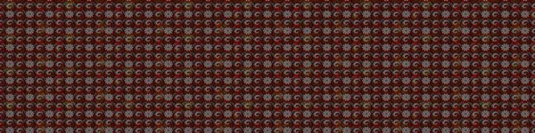 Kahverengi ve kırmızı renkler üzerine çiçek desenli eskiz, el yapımı papatyalar, papatyalar. Tekrarlayan çiçek arkaplanı, zarif kahverengi ve kırmızı çiçek duvar kağıdı.