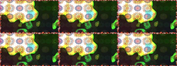 Raster illüstrasyonunda kusursuz çiçek deseni. Gri ve yeşil renkte çiçekler.