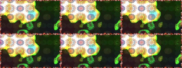 Raster illüstrasyonunda kusursuz çiçek deseni. Gri ve yeşil renkte çiçekler.