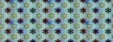 Doğa. Çiçek kompozisyonu. Çiçek kolajı. Raster deseni. - Mavi ve gri çiçekler. Küçük çiçekte güzel bir desen var. Çiçek arka planı.