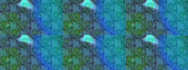 Çiçek tasarımı için inanılmaz bir kolaj cenneti tarzı. Çiçekli zambaklar kusursuz bir arka plan. Parlak çiçekli kolaj çiçekleri mavi ve yeşil.