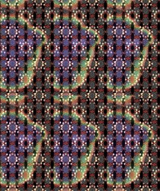 Renkli desenli eskiz deseni, kahverengi ve siyah çiçekler ve dekoratif elementler. Eskiz geçmişi. Raster illüstrasyonu. Kumaş, tekstil, duvar kağıdı baskısı için. Antika retro tarzı.