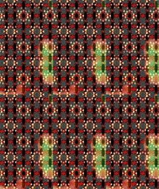 Varicoloblack ve Red Raster çizimi. Birçok siyah ve kırmızı soyut çiçekli tropik eskiz deseni. Küçük çiçekte sevimli çiçek deseni var..