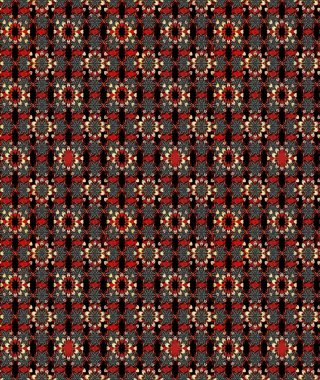 Suluboya çizim kalıbı. Çiçek izi. Suluboya tarzında siyah ve kırmızı renkte çiçekler.