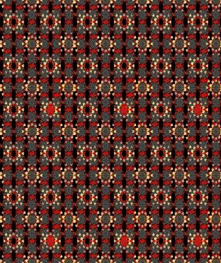 Siyah ve kırmızı renkte zarif çiçekli suluboya. Renkli Bahar Teması eskiz kalıbı. Düz Çiçek Elementleri Tasarımı. Raster illüstrasyonu.