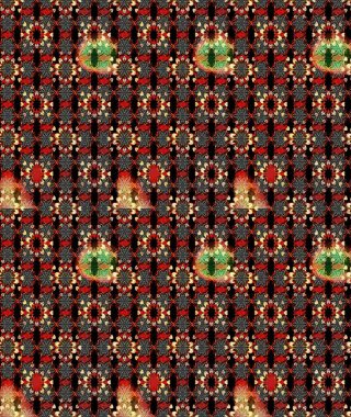 Çizim çiçek deseni duvar kâğıdı olarak kullanılabilir. Siyah ve kırmızı renkte çiçekler. Raster illüstrasyonu.