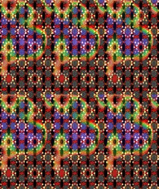 Siyah ve kırmızı çiçekli eskiz deseni, suluboya çiçek deseni, sevimli çiçek, duvar kağıdı, kart veya kumaş için fayanslı. Raster - stok.