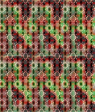 Çiçek desenli çizim. Raster illüstrasyonu. Asya tekstil tarzında. Kahverengi ve nötr renklerde çiçekler. Raster illüstrasyonu.