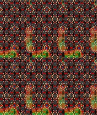 Gri ve kahverengi renkli çiçekler. Raster illüstrasyonunda çiçek deseni çizimi.