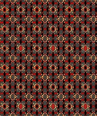 Parlak çiçekli kolaj çiçekleri siyah ve kırmızı. Çiçekli zambakların eskiz geçmişi. Çiçek tasarımı için inanılmaz kolaj cennet tarzı..