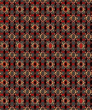 Parlak çiçekli kolaj çiçekleri siyah ve kırmızı. Çiçekli zambakların eskiz geçmişi. Çiçek tasarımı için inanılmaz kolaj cennet tarzı..