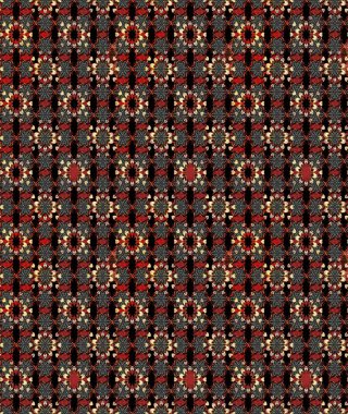 Sevimli çiçek raster deseni. Siyah ve kahverengi renkte çiçekler. Renkli Bahar Teması eskiz kalıbı. Düz Çiçek Elementleri Tasarımı.