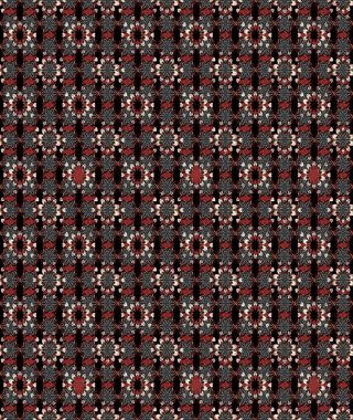 Çiçekli yumuşak bir eskiz şekli. Raster çiçekleri klasik tarzda çizilmiş. Yumuşak, bahar çiçekleri siyah ve kahverengi renklerde. Raster illüstrasyonu.