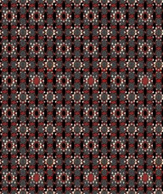 Çiçekli karalama şeklinde Raster çiçek deseni. Yumuşak, yaz çiçekli arka plan. Siyah ve kahverengi renkte çiçekler.