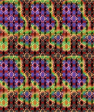 Küçük çiçekteki sevimli çiçek deseni. Siyah ve kırmızı renkte çiçekler. Raster illüstrasyonu.