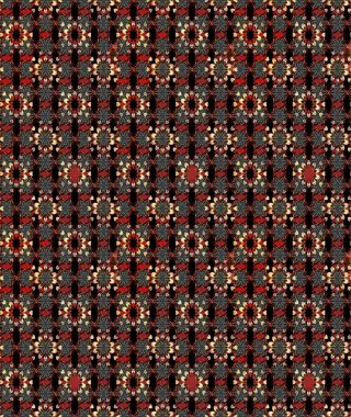 Sevimli çiçek raster deseni. Siyah ve kahverengi renkte çiçekler. Renkli Bahar Teması eskiz kalıbı. Düz Çiçek Elementleri Tasarımı.